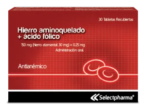 hierro aminoquelado + ácido fólico