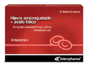hierro aminoquelado + ácido fólico